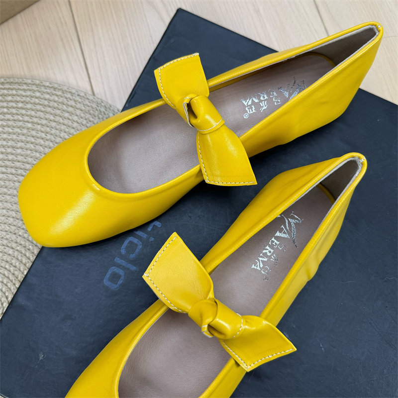 复古方头单鞋女蝴蝶结玛丽珍鞋仙女温柔浅口一字带舒适软底平底鞋,淘宝优惠券,粉丝福利购,淘宝优惠卷