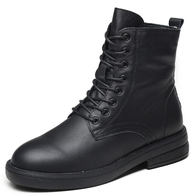 Women's genuine leather ankle boots Martin spring and autumn full soft sole