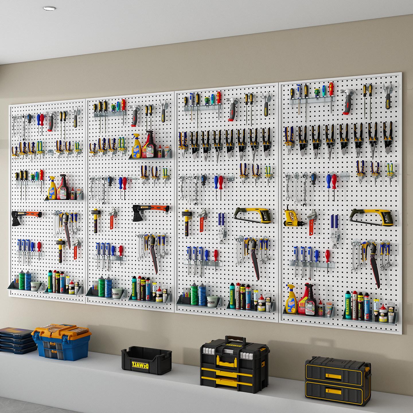 Customized square hole thickening hardware tools metal wall punching shelf hole board universal multi-functional storage board