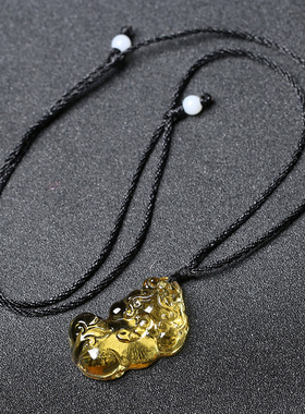 黑曜石貔貅招财转运水晶饰品吊坠