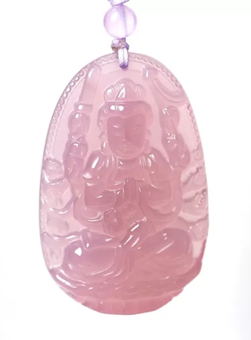 本命佛粉水晶吊坠男女款八大守护神十二生肖龙蛇玉髓饰品项颈链