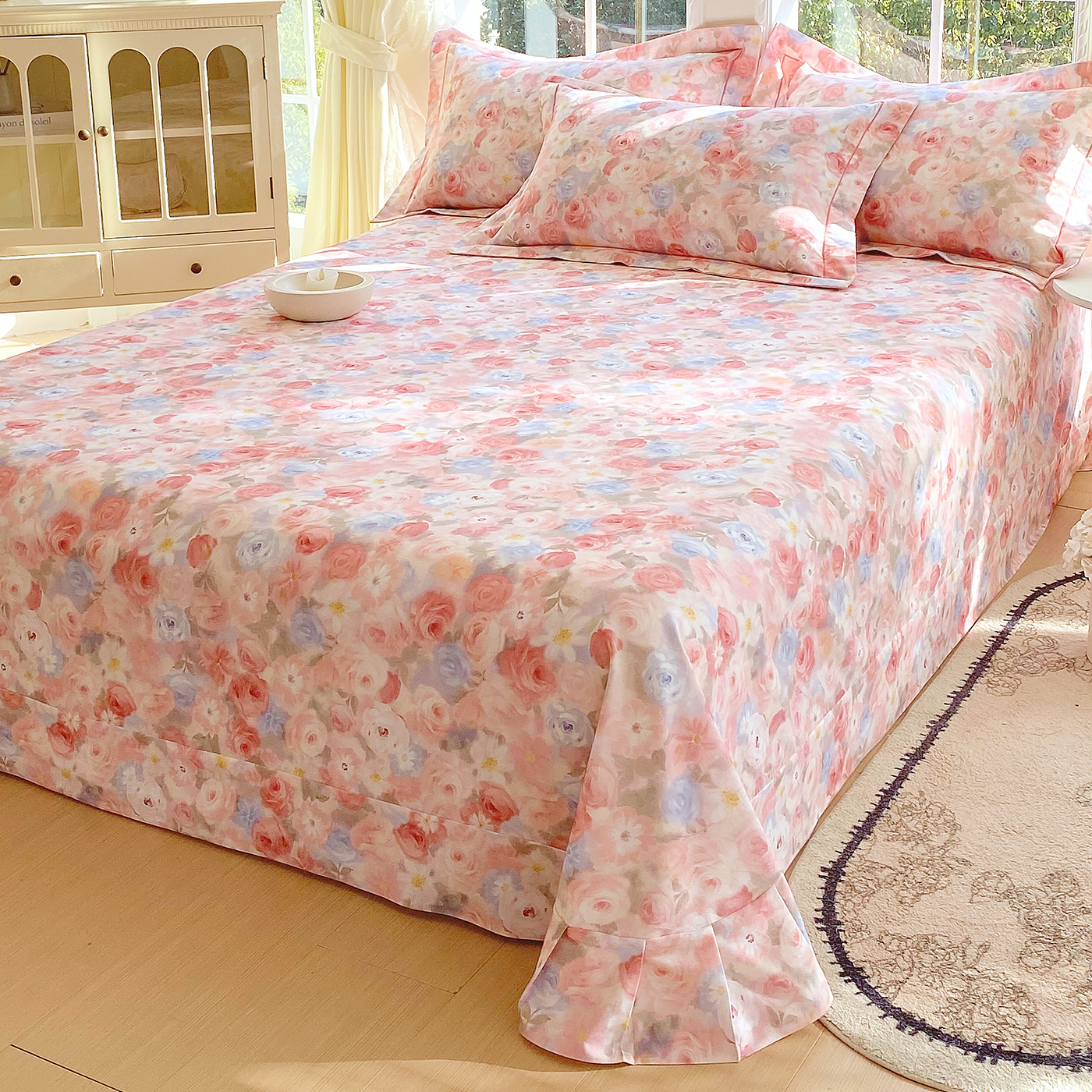 纯棉磨毛床单单件100全棉加厚被单枕套三件套2025新款单人双人床 - 图0