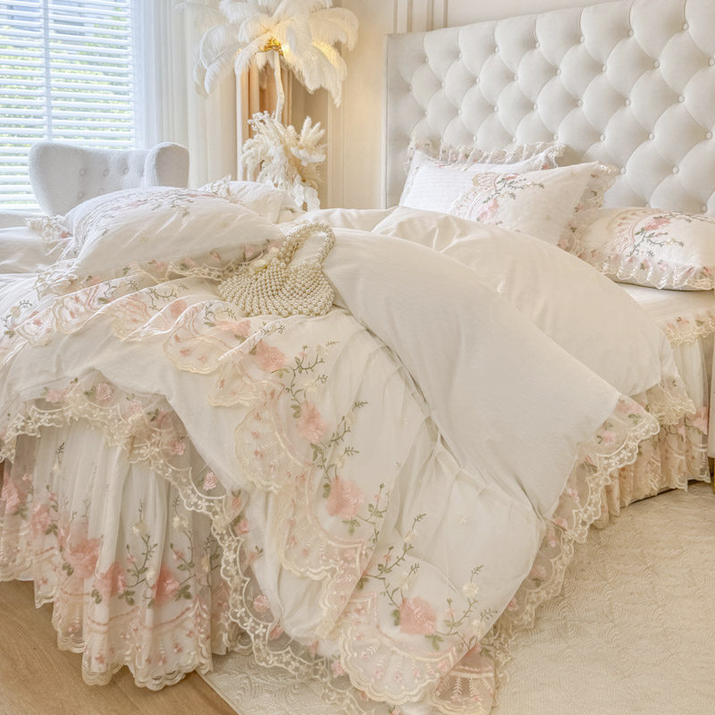 蕾丝花边床裙单件夹棉床罩款床单带裙边床盖四季通用防滑床围裙罩,淘宝优惠券,粉丝福利购,淘宝优惠卷