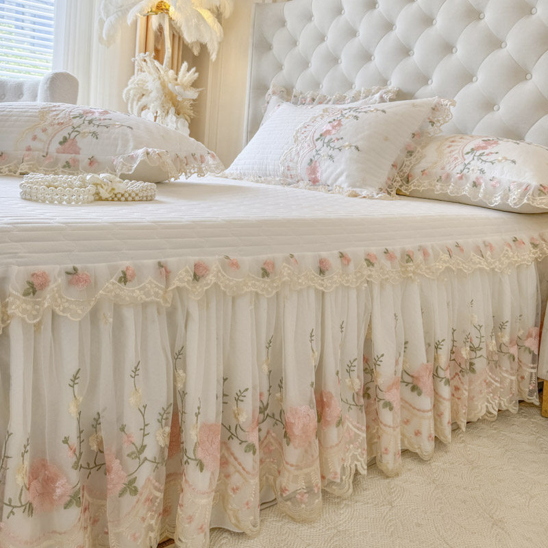 蕾丝花边床裙单件夹棉床罩款床单带裙边床盖四季通用防滑床围裙罩,淘宝优惠券,粉丝福利购,淘宝优惠卷