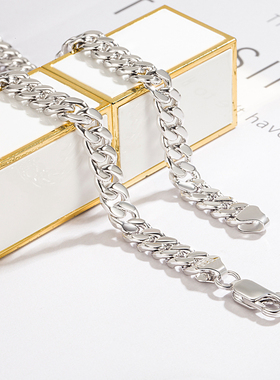 男士时尚风古巴生日礼物银链子