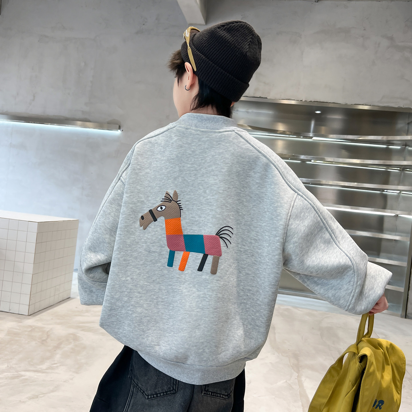 男童冬季韩范加绒宽松半高领卫衣2025新款青少年儿童加厚保暖上衣,淘宝优惠券,粉丝福利购,淘宝优惠卷