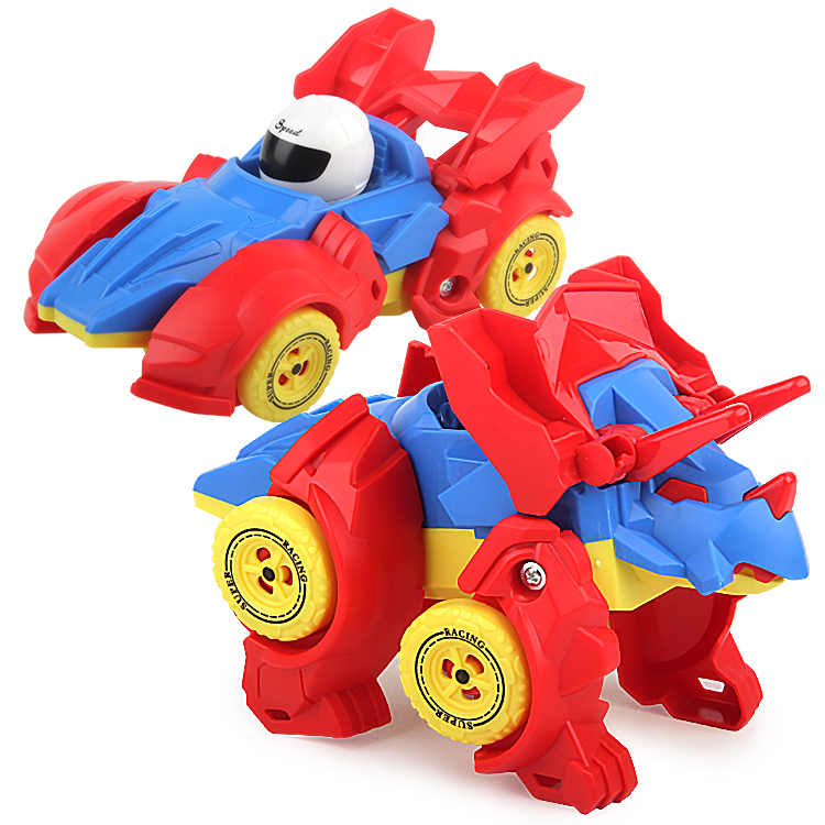 恐龙玩具变形车手动变形三角霸王龙汽车机器人益智3-6岁男孩儿童-图3