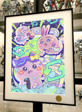 赛博吉伊卡哇chiikawa小八乌萨奇飞鼠哈奇客厅卧室书房动漫装饰画