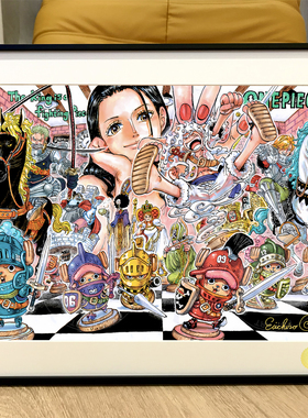 星空《下棋罗宾》海贼王尼卡路飞乔巴娜美索隆山治动漫装饰画
