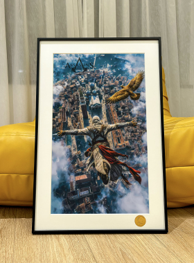 星空《信仰之跃》刺客信条戴斯蒙德·迈尔斯版画动漫装饰画