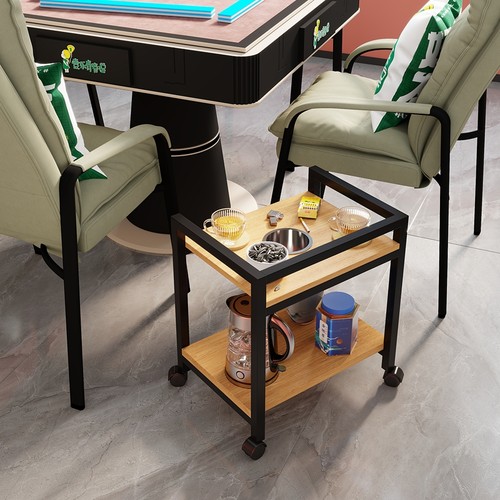 棋牌室麻将桌旁专用茶几小边几置物架打牌可移动茶水架边柜烟灰缸 - 图2
