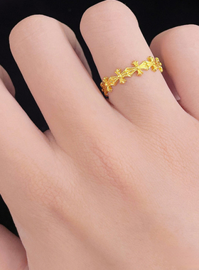 999足金克罗星黄金戒指纯金古法