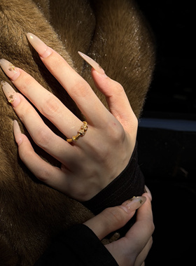 时来运转黄金戒指莫桑求婚戒指女