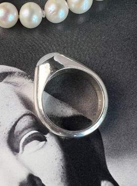 古董首饰戒指月光石纯银戒指