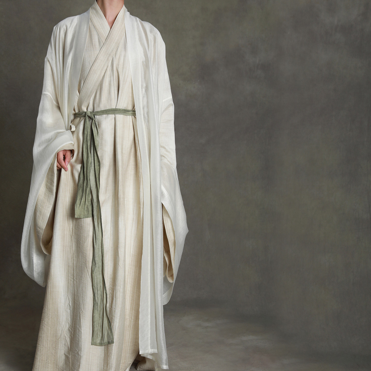 【子后•云山】宋制棉麻布衣风宽袖交领长衫褙子春夏三件套汉服,淘宝优惠券,粉丝福利购,淘宝优惠卷