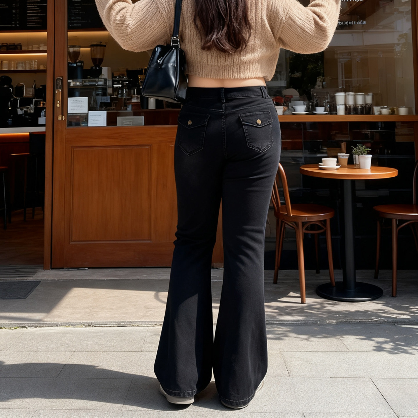 大码女装胖mm复古弹力微喇牛仔裤女黑色高腰显瘦宽松马蹄拖地裤子,淘宝优惠券,粉丝福利购,淘宝优惠卷