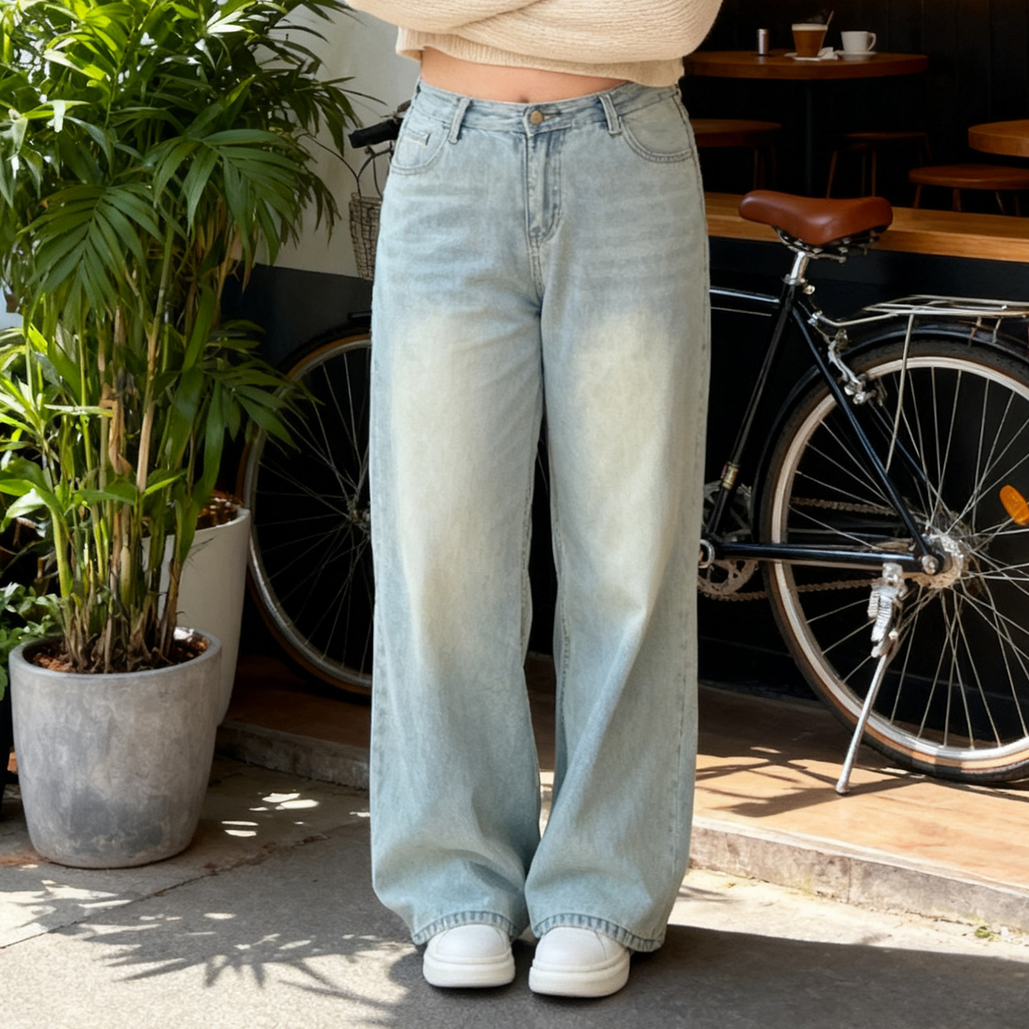 大码女装胖mm复古高腰阔腿加绒加厚牛仔裤女宽松百搭显瘦直筒长裤,淘宝优惠券,粉丝福利购,淘宝优惠卷