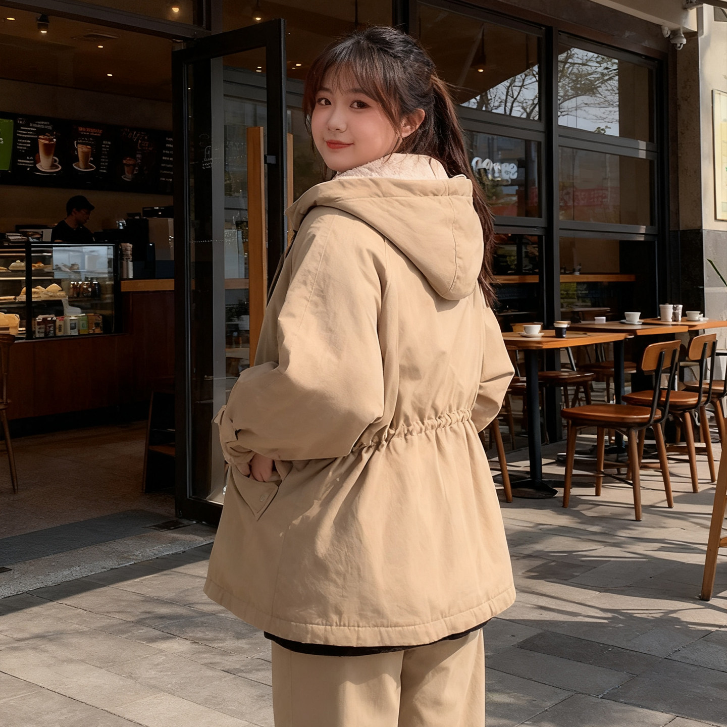 大码女装胖mm韩版加厚连帽棉服外套女宽松百搭加绒保暖显瘦派克服,淘宝优惠券,粉丝福利购,淘宝优惠卷