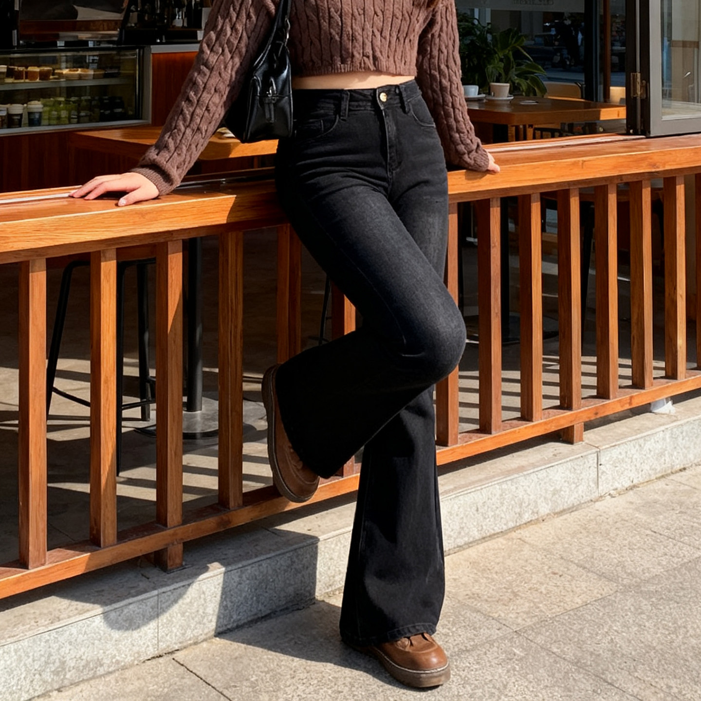 大码女装胖mm复古弹力微喇牛仔裤女黑色高腰显瘦宽松马蹄拖地裤子,淘宝优惠券,粉丝福利购,淘宝优惠卷