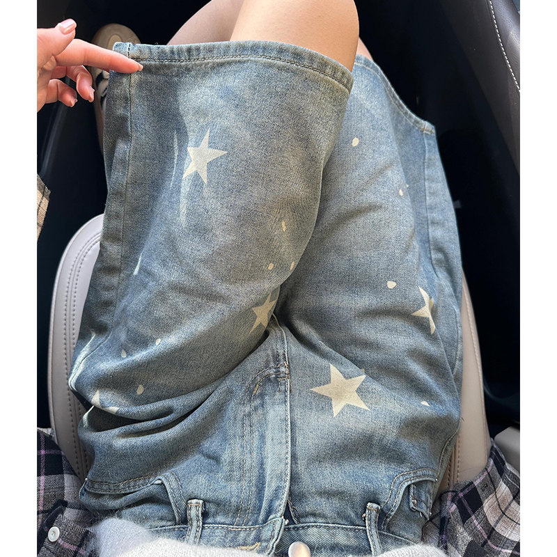 300斤胖mm大码女装复古星星印花牛仔短裤女宽松百搭阔腿五分裤子,淘宝优惠券,粉丝福利购,淘宝优惠卷