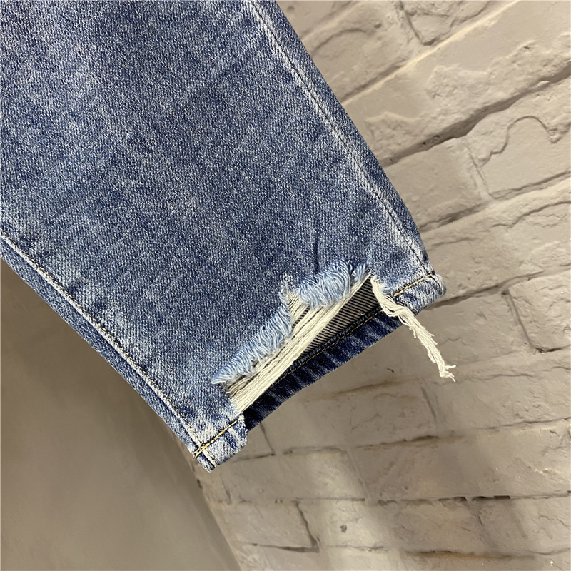 300斤特大码女装胖mm松紧腰牛仔裤女破洞宽松显瘦百搭哈伦九分裤,淘宝优惠券,粉丝福利购,淘宝优惠卷