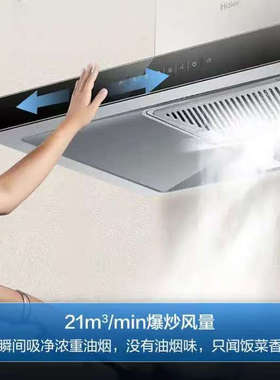 【上新】海尔吸油烟机家用欧式高频自旋洗大吸力挥手智控一级能效