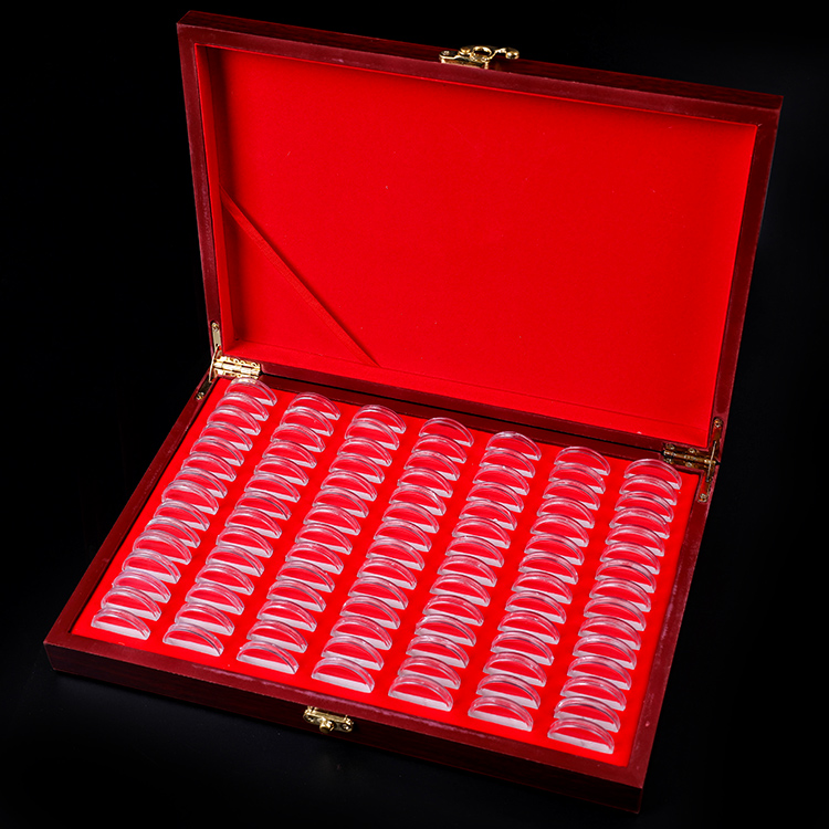 100枚装高档木盒生肖10元龙年币带30圆盒配内垫纪念币钱币收藏木
