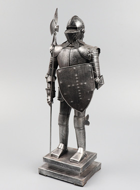 中世纪罗马士兵骑士战士武士模型铁皮盔甲人橱窗柜装饰复古摆件