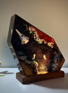 繁星星空宇宙星空银河系星际旅行宇宙飞船宇航员小夜灯床头灯摆件