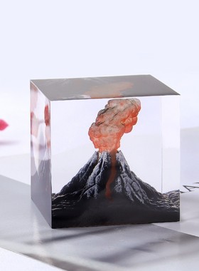 侏罗纪火山喷发熔岩立方体家居卧室小夜灯床头灯氛围灯礼物摆件