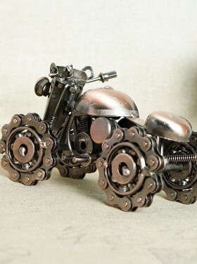 摩托车三轮车拖拉机模型复古摆件