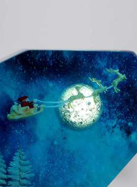 圣诞老人麋鹿雪橇圣诞树氛围灯小夜灯床头灯摆件礼物树脂工艺品