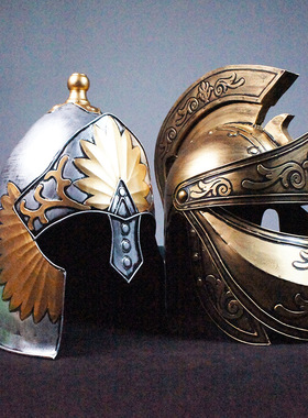 创意欧式复古罗马武士战士骑士头盔铁艺手工饰品酒吧装饰摄影道具