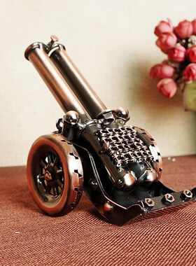 古董兵器清代门形迫击大炮迫击炮榴弹炮复古铁艺小钢炮模型摆件