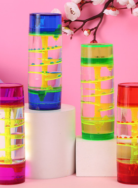 中柱转盘滴 创意螺旋滑梯油漏 沙漏计时器玩具 流沙液体摆件礼物