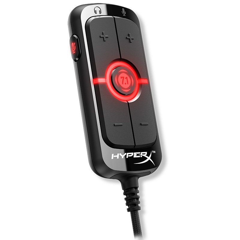 HYPERX极度未知灵音飓风声卡3.5mm转USB7.1声道吃鸡游戏耳机白色-图0