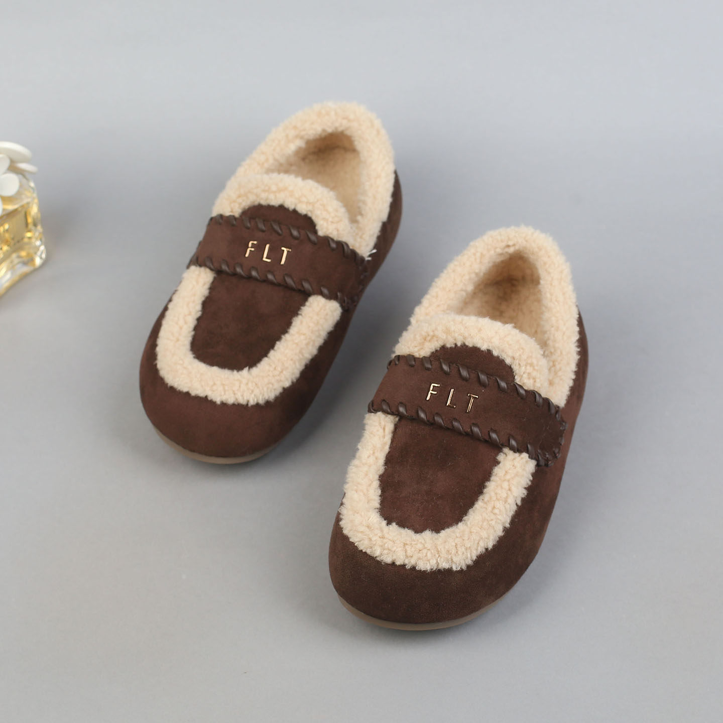 福禄桐加绒勃肯鞋女一脚蹬平底鞋青年舒适保暖毛绒懒人鞋冬季棉鞋,淘宝优惠券,粉丝福利购,淘宝优惠卷