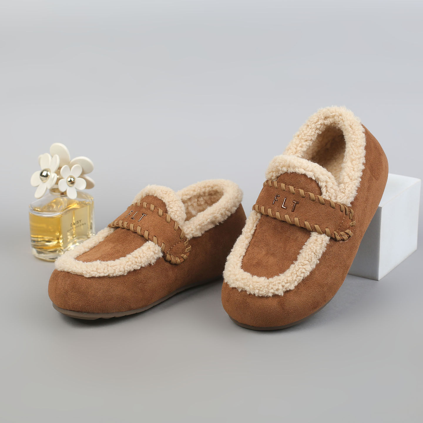 福禄桐加绒勃肯鞋女一脚蹬平底鞋青年舒适保暖毛绒懒人鞋冬季棉鞋,淘宝优惠券,粉丝福利购,淘宝优惠卷