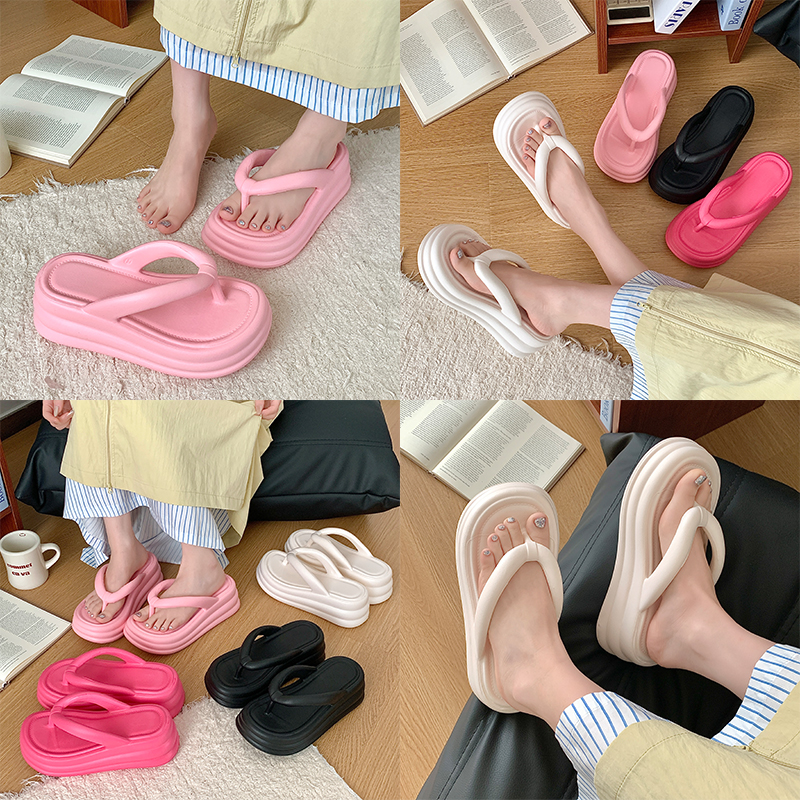 人字拖女夏季外穿厚底增高海边沙滩鞋踩屎感洗澡网红夹脚拖鞋软底