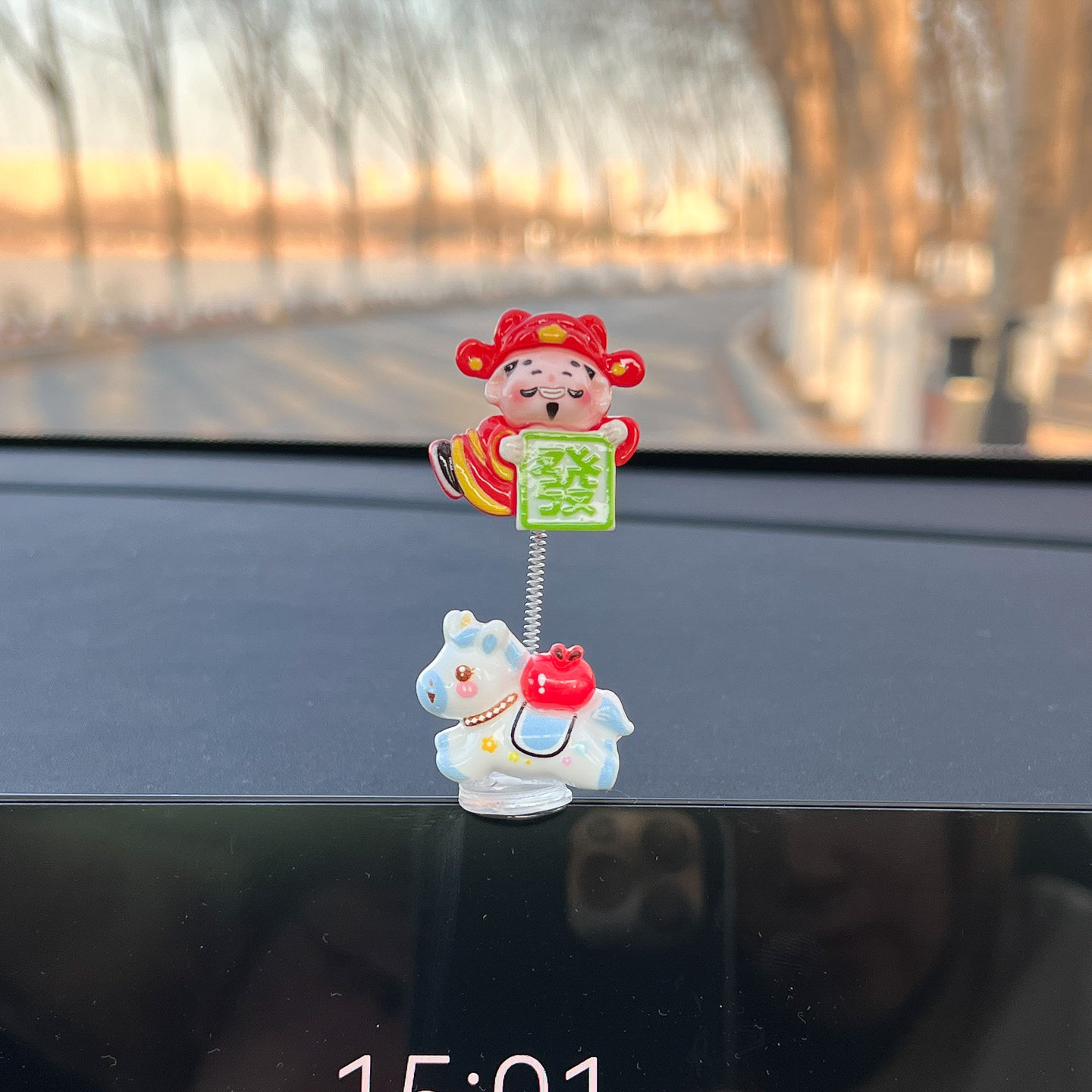 萌趣生肖马年财神爷汽车摆件电动车内饰中控台显示屏办公桌装饰品,淘宝优惠券,粉丝福利购,淘宝优惠卷