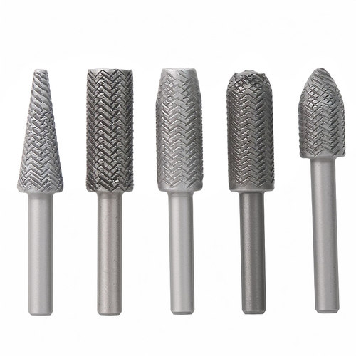 新款电动旋转锉刀5件套压纹钢锉软金属钢锉6mm硬质打磨头套装工具 - 图3