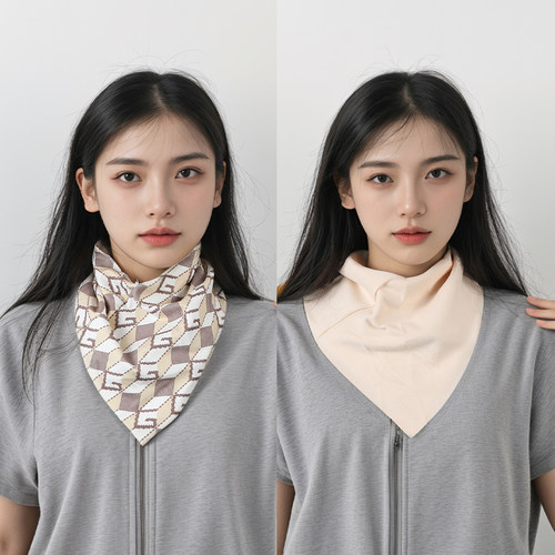 三角围巾围脖女新款时尚绒布秋冬季护颈韩版防寒保暖气质百搭脖套 - 图0