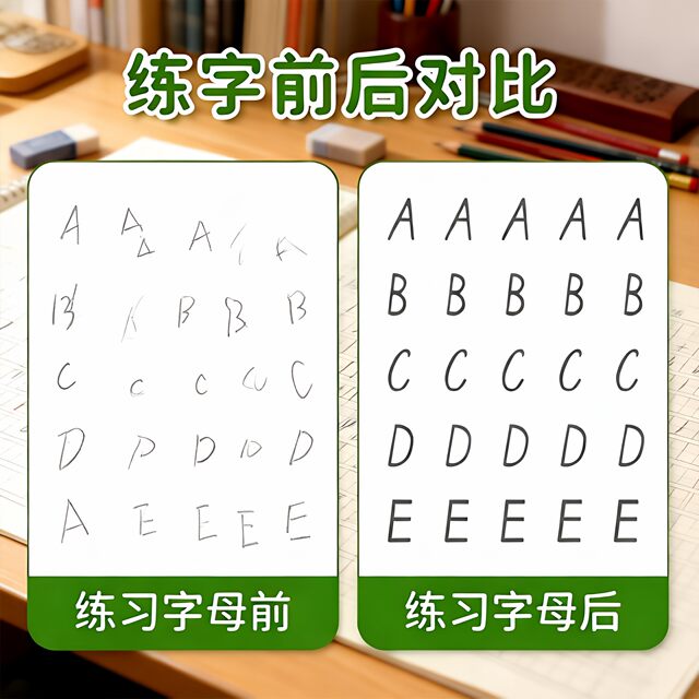 English alphabet Italian italic calligraphy practice book