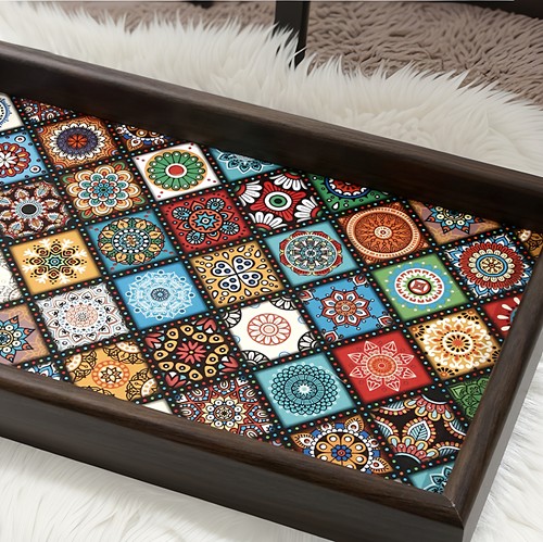 波西米亚风摆件托盘玄关客厅创意置物盘珠宝首饰零食家用收纳盘 - 图3