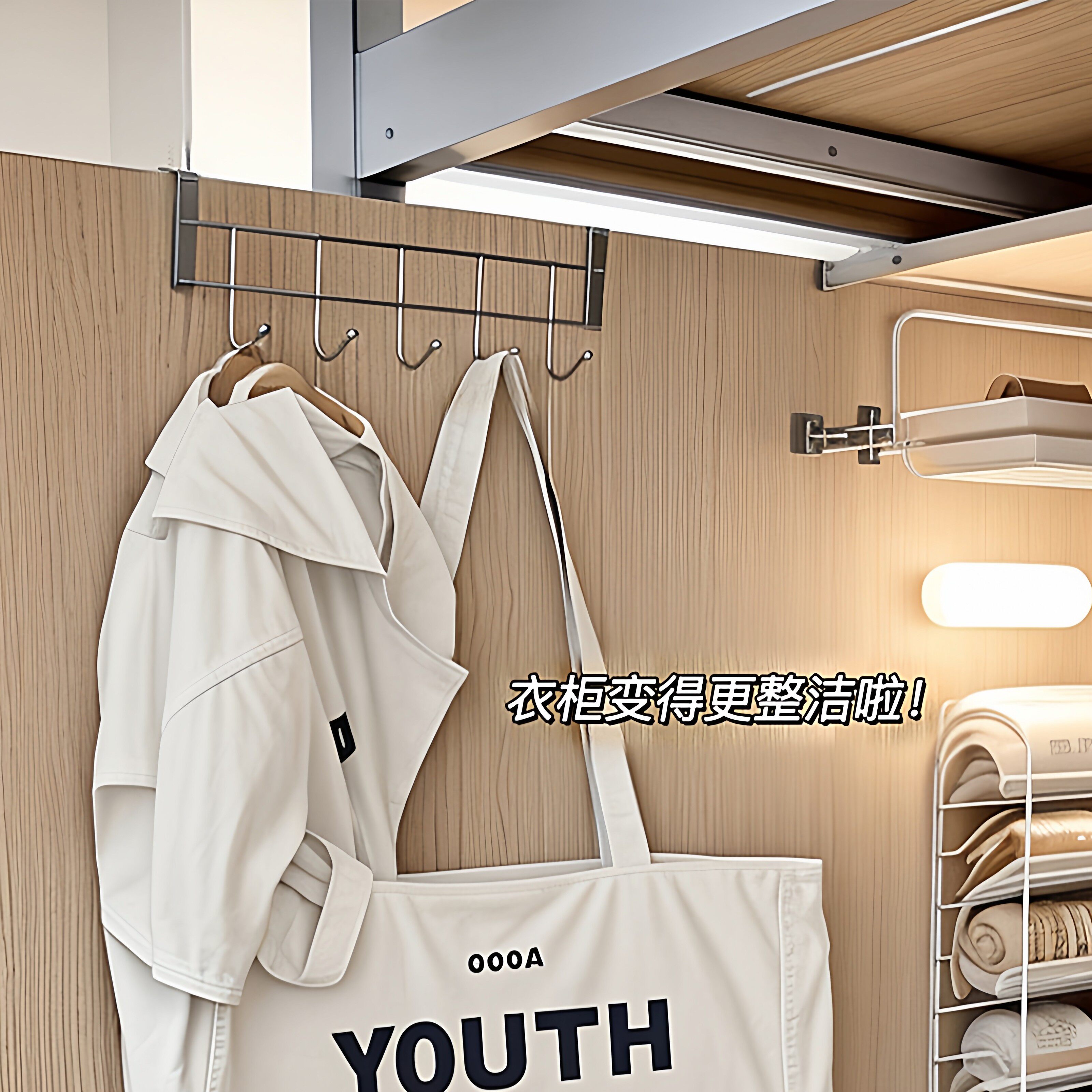 厨房橱柜门专用五连挂架内挂钩厨柜用架置物吊柜下挂毛巾挂挂衣钩