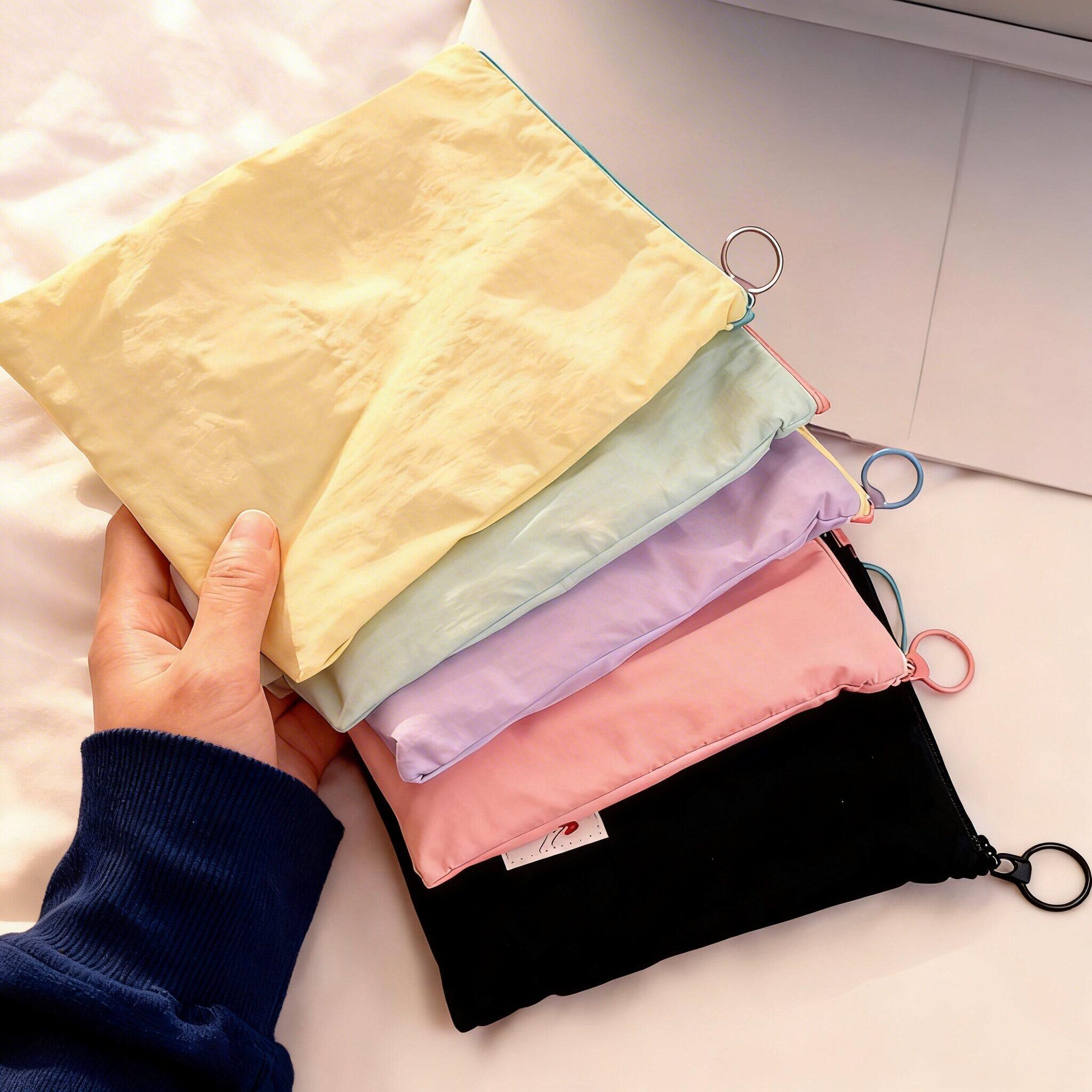 马卡龙收纳包韩版ins风撞色薄款零钱包外出便携撞色零钱收纳袋子