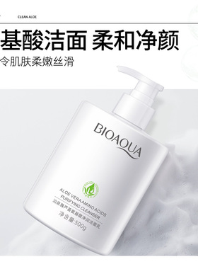 泊泉雅芦荟氨基酸净颜洗面奶补水保湿温和清爽温和细致毛孔洁面乳