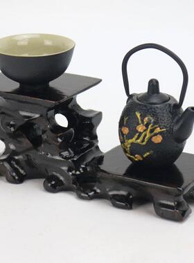 红木根雕奇石头紫砂茶壶油漆底座