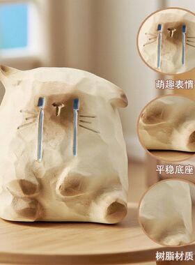 创意萌宠猫猫PAI情绪盲盒摆件网红同款办公室工位桌面卡通公仔装