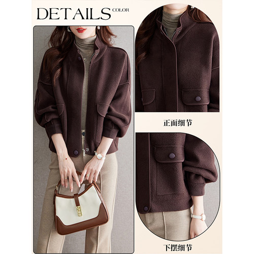 2025新款春秋季立领拉链独特外套超好看棒球服女宽松毛衣开衫夹克 - 图0